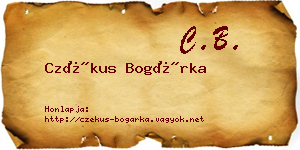 Czékus Bogárka névjegykártya